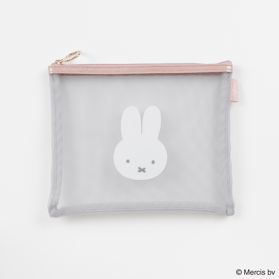 miffy  バイカラーメッシュフラットポーチ GY